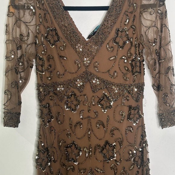 Camille La Vie beaded mesh cocktail Fariy midi dress size 6  whimsigoth - Picture 6 of 16